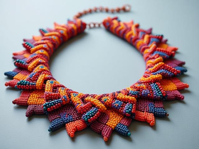 Collar de cuentas de chaquira, patrón orgánico