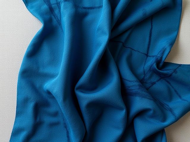 Rebozo de seda teñido con añil, detalles intrincados